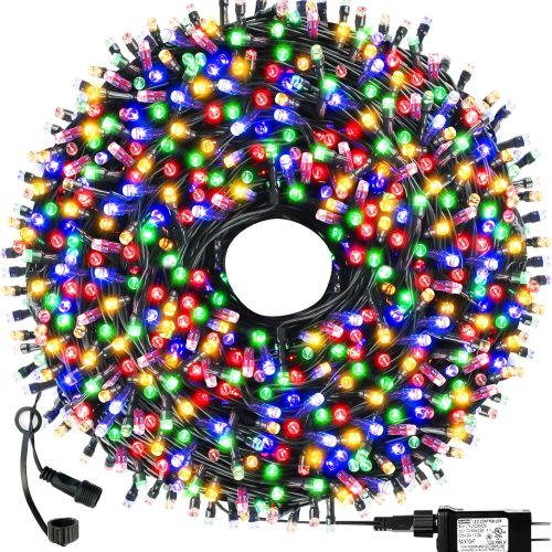 Christmas String Lights End-to-End Plug 8 Modes 108FT 300 LED IP55 Outdoor Waterproof UL Certificated Indoor Fairy Lights Garden Wedding Christma Trees Parties Decoration Multicolor