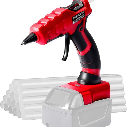 Cordless Hot Glue Gun for Milwaukee, Suitable for Milwaukee 18V Li-ion Battery, 30s Quick Preheat Hot Melt Glue Gun with 30 Pcs Glue Sticks(7 * 150mm) for Arts & Crafts & DIY & Repairs(Tool Only)