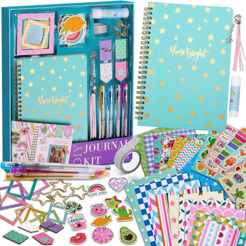 1 DIY Journal Kit for Girls, Scrapbook & Diary Supplies Set, Birthday Gifts for Teen Girls Craft Sets - Unleash Creativity Journaling Art Crafts Kit - Ideal Gifts for 8 9 10 11 12 13 14 Year Old Girl