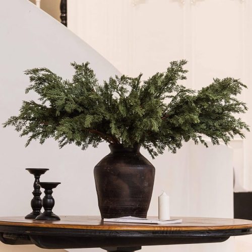 1 MISSPIN 10 Pcs 31 Inches Christmas Cedar Branches, Artificial Christmas Cedar Branches DIY Crafts Faux Christmas Norfolk Pine Branches for Xmas Indoor Outdoor Home Decora