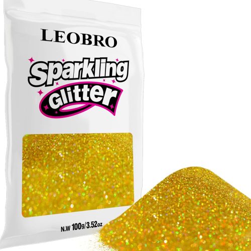1 Gold Glitter, 100 g / 3.5 oz Holographic Fine Glitter for Crafts, Resin, Flowers, DIY Jewelry Party Decorations