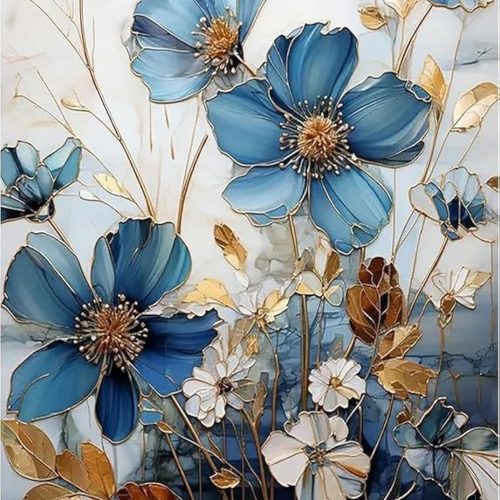 1 EIBEILI Diamond Painting Kits for Adults DIY 5D Diamond Art Paint with Round Diamonds Full Dril Gem Art Blue Flowers Painting Kit for Home Wall Decor Gifts 12x16inch