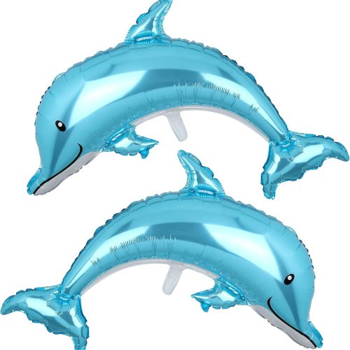 1 2 Pcs Dolphin Shape Splash Giant Foil Mylar Balloons Birthday Party Decorations Kids Gift