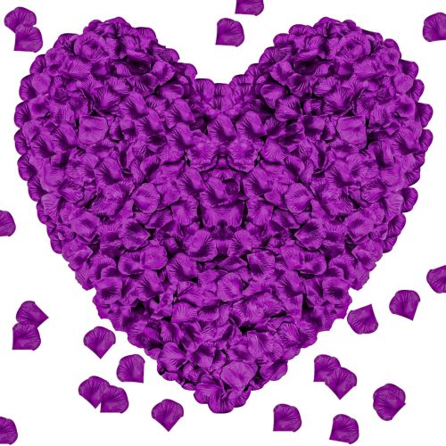 1 1000Pieces Rose Petals, Artificial Flower Petals Fake Rose Petals Silk Red Rose Petals for Romantic Night,Wedding,Proposal Anniversary Flower Decorations (Deep Purple)