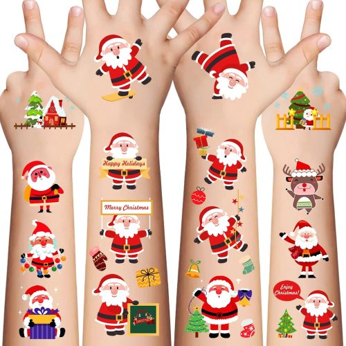 Christmas Temporary Tattoos for Kids Stocking Stuffers and Gifts - 240 Pieces Christmas Fake Tattoo stickers for Boys and Girls,Christmas Party Favor Xmas Holiday Decorations Supplies 16 Sheet