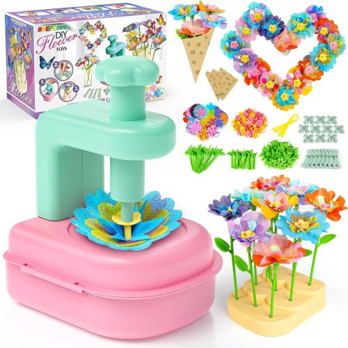 1 beefunni Flower Bouquet Craft Kits, DIY Arts and Crafts for Kids 4-6-8, Upgrade Wreaths & Colorful Flowers Toys for 4 5 6 7 8+Year Old Girl Birthday Gifts Ideas,Toddler Creative Educational Activities