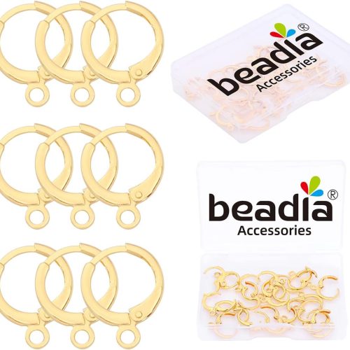 1 18K Gold Plated Earring Hooks Round 12mm 20pcs for Jewelry Making Findings