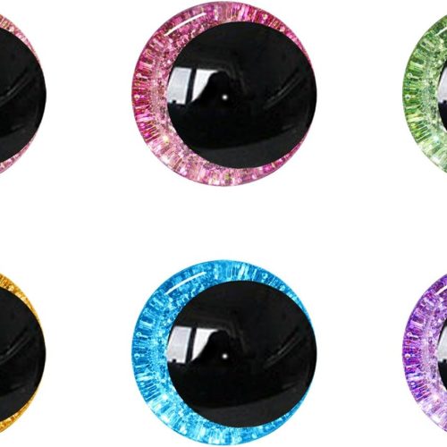 1 MUCUNNIA 120pcs 20mm 3D Glitter Safety Eyes for Crocheting with Washers Moon Crochet Amigurumi Eyes for Crochet Animals Craft Eyes Doll Eyes Stuffed Crochet Eyes for Crafts Gift for Crochet Lovers