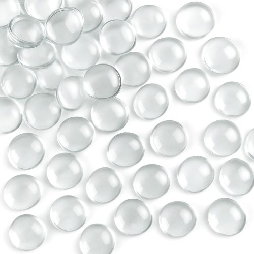 1 FUTUREPLUSX 1LB Clear Flat Glass Marbles, Vase Filler Glass Pebbles Floral Beads Table Aquarium Gravel Decoration DIY Craft