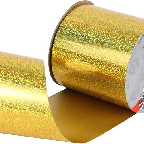 1 4inch x 50yards Shiny Waterproof Ribbon,Red Curling Ribbon for Gifts Package Wrapping,Crafting. (Gold)