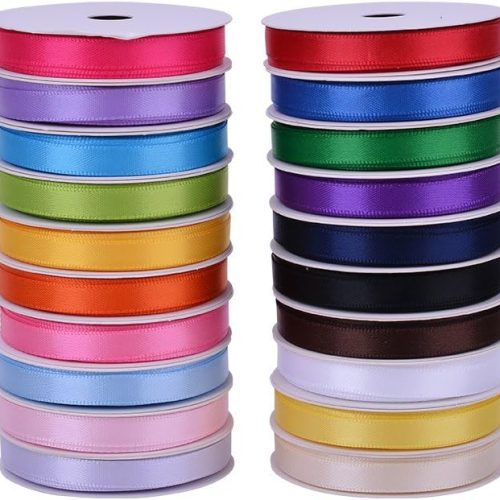 Ribest 1/4 Inch Solid Double Face Satin Ribbon Set for Gift Wrapping Hair Bows Craft Sewing-100 Yards (5 Yards*20 Colors)