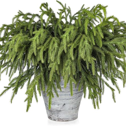 Artgar 12 Pcs Pine Branches - 18 Inch Artificial Green Pine Stem - Real Touch Christmas Greenery Pines Branches for DIY Flower Arrangement Home Indoor Christmas Decor