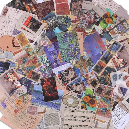 Scrapbook Supplies Pack (200 Pieces) for Art Journaling Bullet Junk Journal Supplies Planners DIY Vintage Stickers Craft Kits Notebook Collage Album Aesthetic Picture Frames (Nature)