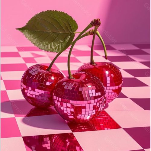 1 Diamond Art Kits for Adults,Cherry Diamond Painting Kits,5D Diamond Art DIY Full Drill Diamond Dots Gem Art Craft with Full Tools,for Home Wall Decor Gift-12x16in