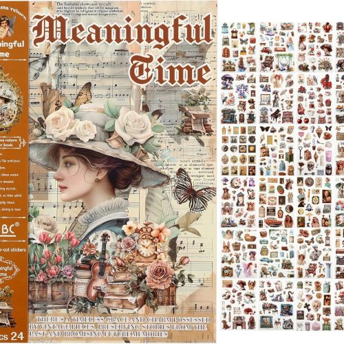 Vintage Scrapbook Stickers 480 Pre-Cut Washi Stickers for Journaling Journal Sticker for Adults Scrapbooking Supplies