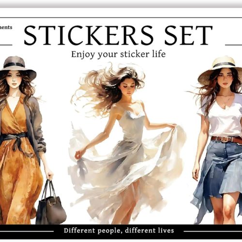 People Sticker Book for aldult Girl, 40 Sheets 299 Pcs Aesthetics Stickers for Journaling Scrapbooking Bullet Journals Planners Letter Card Making Collage Art Crafts Water Bottle DIY
