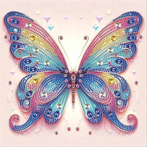 1 MVVMTOP Diamond Art Painting Kit, DIY Colorful Butterfly 5D Special Shape Crystal Diamond Partial Diamond Art Painting Mosaic Making Craft, Suitable for Home Wall Decor Art Holiday Gift, AT130