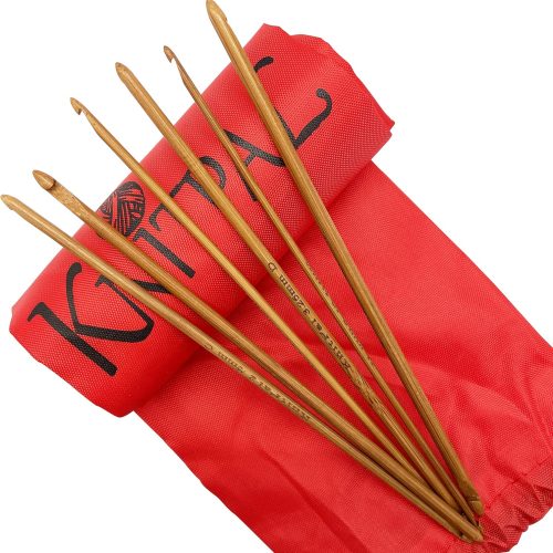 1 KnitPal 10-inch (25cm) Double Ended Tunisian Afghan Crochet Hooks Set - 6 US Sizes: A/2mm, B/2.5mm, C/2.75mm, D/3.25mm, E/3.5mm, F/3.75mm - Long Tunisian Crochet Hooks