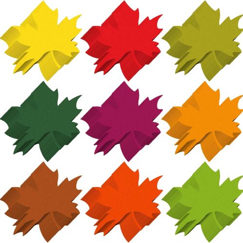 1 Kisston 360 Pcs Fall Leaf Cutouts Paper 3.9 Inch Leaf Cutouts for Bulletin Board Autumn Colored Maple Leaves Shaped Die Cuts for Thanksgiving DIY Craft Projects Classroom Decor