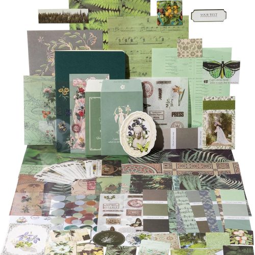 YagCu Scrapbook Kit for Beginners, Aesthetic Junk Journal Supplies, Scrapbooking and Journaling Materials, Bullet Journals Stationery, Planner DIY Arts Craft, Women Adults