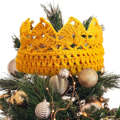 Syhood 10 Inch Crochet Star Christmas Tree Topper Boho Christmas Ornament Glitter Star Farmhouse Holiday Xmas Decor for Xmas Trees Ornament Party Decoration