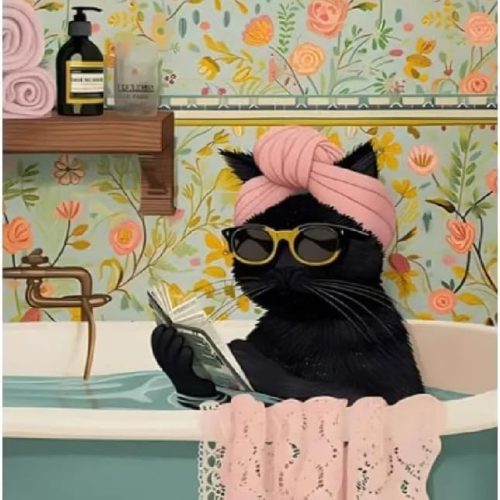 SOTYIOO Diamond Art Kits for Adults. Diamond Painting kit for Adults Cats Full Drill Round Gem Art 5D Diamond Dots Suitable Home Wall Decor 12x16inch