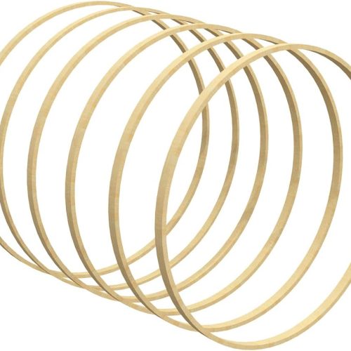 Worown 6 Pack 12 Inch Wooden Bamboo Floral Hoops Wreath Rings for DIY Wedding Wreath Decor, Dream Catcher and Macrame Wall Hanging Crafts