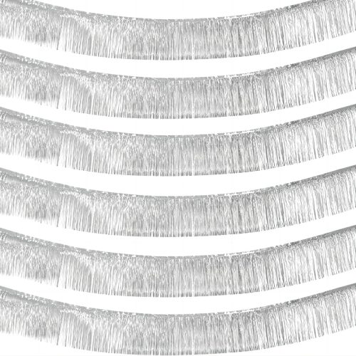 10 Pack 10 Feet Silver Foil Fringe Garland Metallic Tinsel Streamers Banner Wall Hanging Curtain Backdrop for Parade Floats, Bachelorette, Wedding, Birthday, Valentine's Day Party Decorations