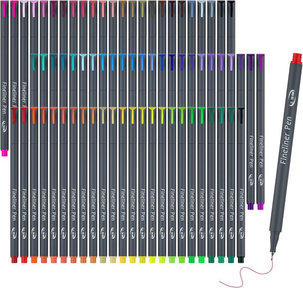 1 Vanstek 72 Colors Journal Planner Colored Pens, Fineliner Pens for Journaling, Writing Coloring Drawing, Note Taking, Calendar, Planner, Art Office School Gift Supplies