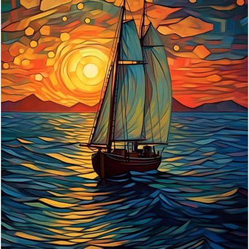 Natuyalo Paint by Numbers for Adults - DIY Adult Paint by Number Kits Painting on Canvas Sailboat Painting by Numbers for Beginners, Sunset Landscape Art Craft Kits for Adults (16x20 Inch)
