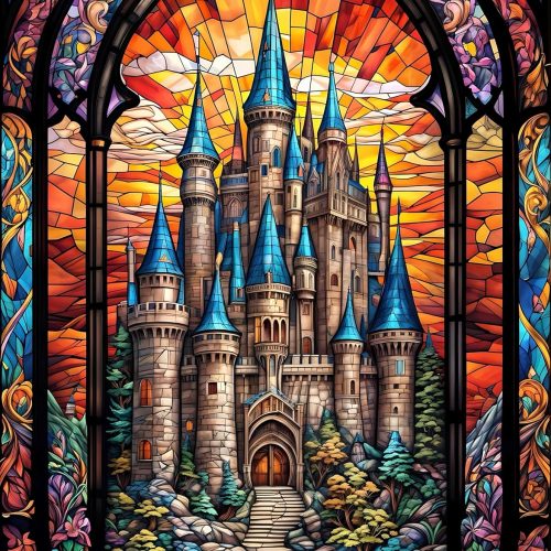 Diamond Art Kits for Adults, Castle Diamond Painting Kits,DIY Round Full Drill Dimond Art Paintings for Adult,Diamond Painting Kits for Home Wall Decor 12x16inch