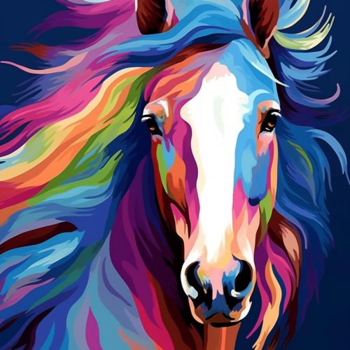 Paint by Numbers DIY Acrylic Painting Kit for Kids & Adults Beginner – 16" Wx20 L Colorful Horse Head Pattern