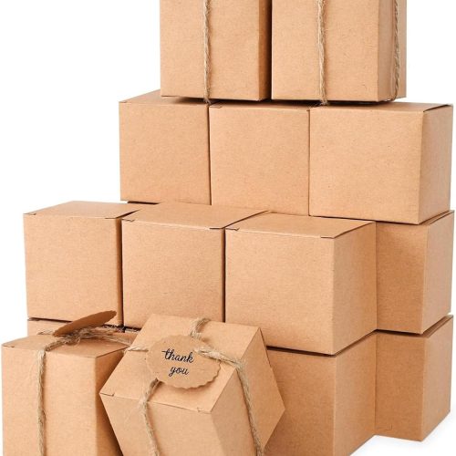VGOODALL 50PCS Small Gift Boxes, 2 x 2 x 2 inches Mini Party Favor Boxes with Blank Tags for Wedding Bridal Shower Birthday Party DIY