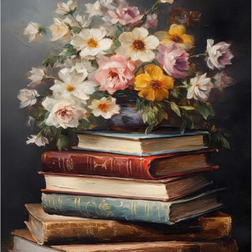 xackcme Book Paint by Numbers for Adults - Paint by Number Flowers on Canvas Without Frame, DIY Vintage Oil Painting for Gift Home Wall Decor (16x20 inch)