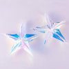 12 Inch Diameter Iridescent Ornament Star Hanging Decorations, Clear Foil Decorative Folding Decor, Rainbow Shine Party Ornaments for Bridal Shower Wedding Birthday Frozen Theme Party Decorations