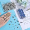 3 SUNNYCLUE 1 Box 230Pcs Cord End Caps Tibetan Antique Silver Leather Kumihimo Bracelets Supplies Glue in Crimp Tube Barrel End Tip Lobster Clasps Jump Rings Cord Terminator for Jewelry Making Kit