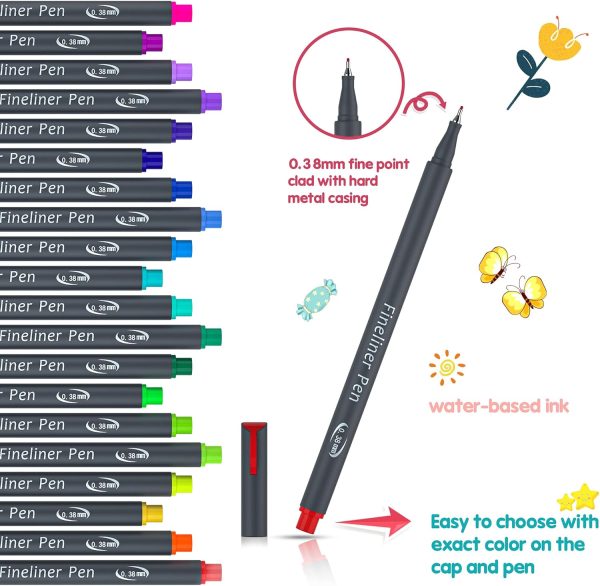 3 Vanstek 72 Colors Journal Planner Colored Pens, Fineliner Pens for Journaling, Writing Coloring Drawing, Note Taking, Calendar, Planner, Art Office School Gift Supplies