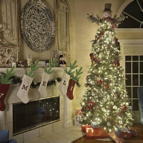 4 Artificial Pine Branches, 60 Pcs Christmas Greenery Stems, Pine Needles Christmas Tree Filler Branches Pine Picks for DIY Garland, Wreath, Christmas Embellishing, Home Decor (60, Green)
