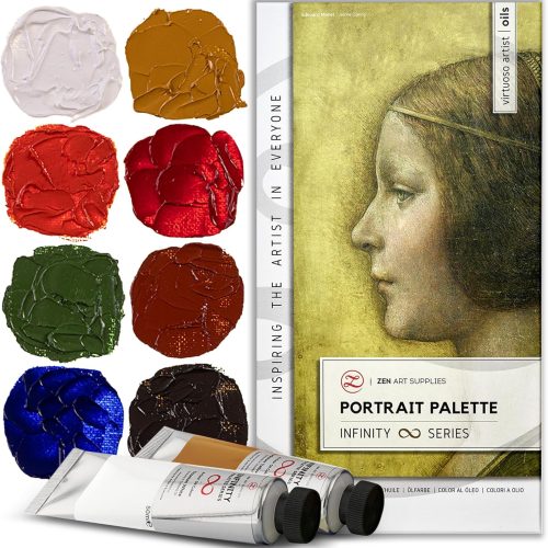 Box of Whites by ZenART for Flawless tints - 6.75 fl oz (200ml) Titanium White, 1.7 fl oz (50ml) Zinc Titanium White & Naples Yellow Ochre - Non-Toxic, Highly Pigmented, Creamy, Lightfast Oil Paints