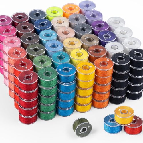 ilauke 210 pcs Bobbins Sewing Thread, SizeA Class15 Prewound Sewing Bobbins for Machine, 36 Colors Polyester Bobbin Thread Compatible for Brother/Singer/Babylock/Janome Machine, 60WT