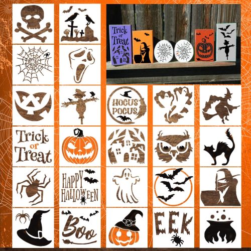 Christmas Stencils for Painting on Wood - Merry Christmas Stencil and More - Stencils for Crafts Reusable for Canvas, Fabric, Wood Signs - Xmas DIY Crafts