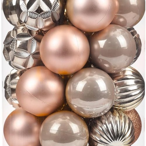 41ct Christmas Balls Shatterproof Hanging Decorations Set for Xmas Tree Garland Ornaments (Champgne, 72ct)