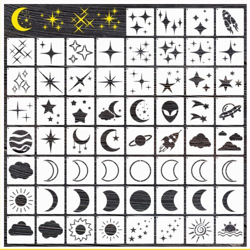 Small Christmas Ornament Stencils for Painting on Wood Mini Christmas Tree Stencils for Painting Ornament Crafts Door Hanger Home Canvas Wall Holiday (70pcs Christmas 2in)