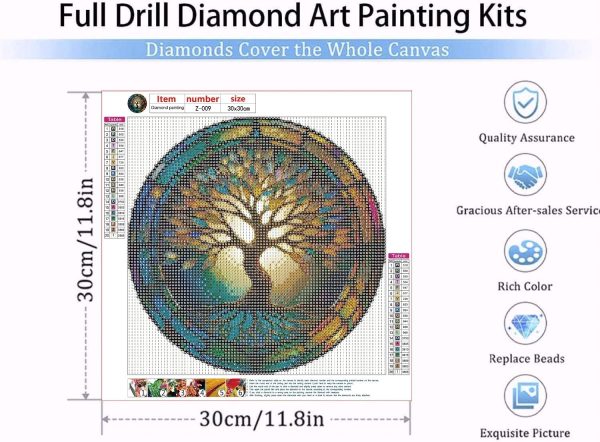 RYMILIE Diamond Painting Kits for Adults - Tree of Life DIY 5D Diamond Art Kits Full Drill Diamond Dots Paintings with Diamonds Gem Art and Crafts Home Decor 12x12inch