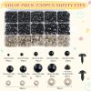 Roamall Safety Eye Tool - 230 PCS Crochet Eyes Amigurumi for Crocheting Stuffed Animals Safety Eye Snapper Tool Fits 5-30mm Eyes Doll Making Supplies Blue