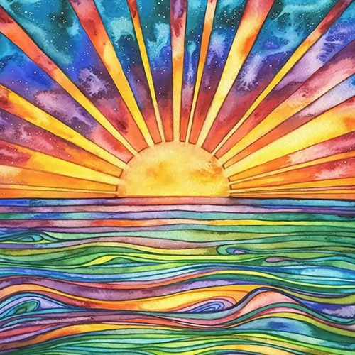 GemZono Diamond Painting Kits for Adults DIY 5D Diamond Art Paint with Round Diamonds Full Drill Sunrise Art Painting Kit for Home Wall Decor Gifts(12x16inch/30×40cm)