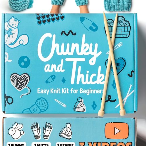 Complete Knitting Kit for Beginners - Learn to Knit Kit with Knitting Accessories Like Thick Beginner Yarn, Bamboo Needles for Beginners & More - Includes Video Tutorials & Written Guide