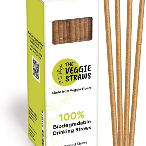 – 100 PCS of 8.25 Inches Unwrapped Biodegradable Straws – Made of Vegetable Fibers, Best Environment Friendly Drinking Straws for Hot and Cold Beverages