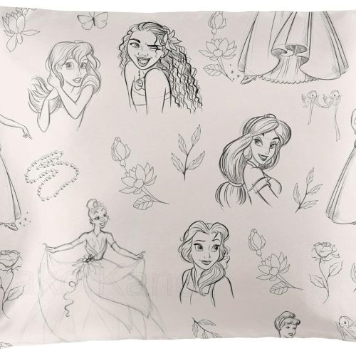 Jay Franco Satin Pillowcase - Standard Size 20x30 Inch Silky Soft Premium Pillow Cover, Beige - Disney Princess