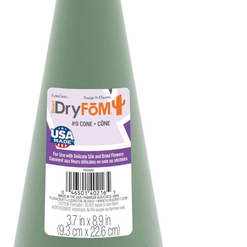 FloraCraft Floral Desert DryFōM Cone 3.8 Inch x 8.8 Inch Green